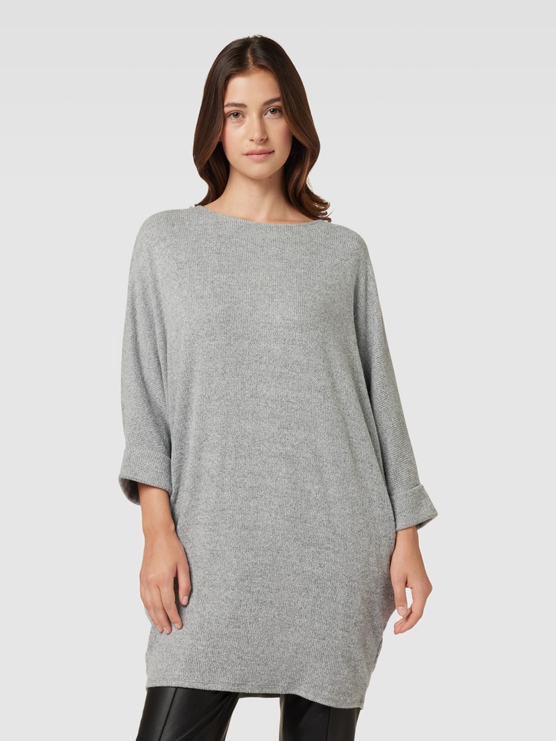 Oversized T-Shirt mit Rundhalsausschnitt in hellgrau meliert