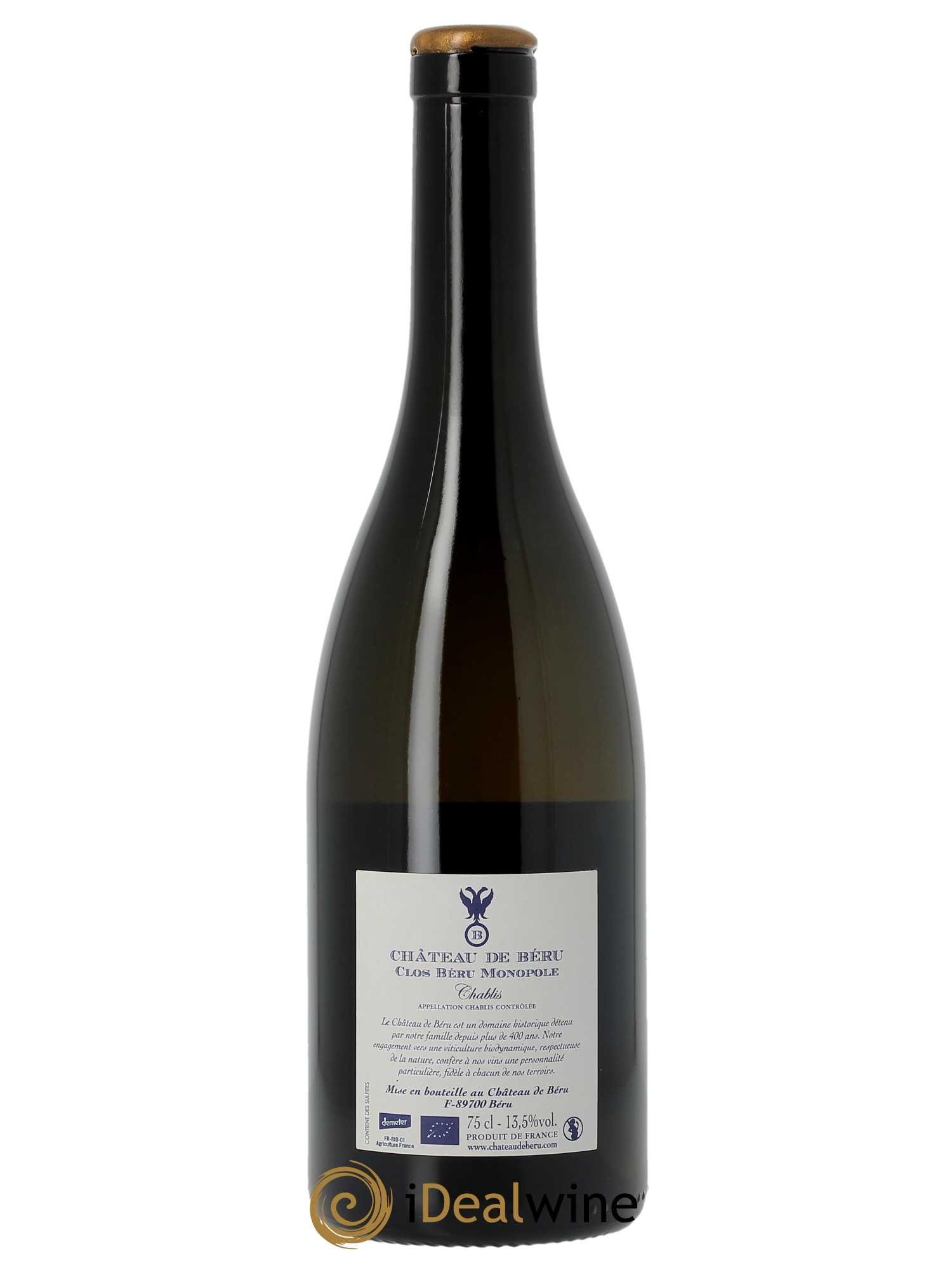 Chablis Clos Béru Monopole Château de Béru  2019 - Lot de 1 Bouteille