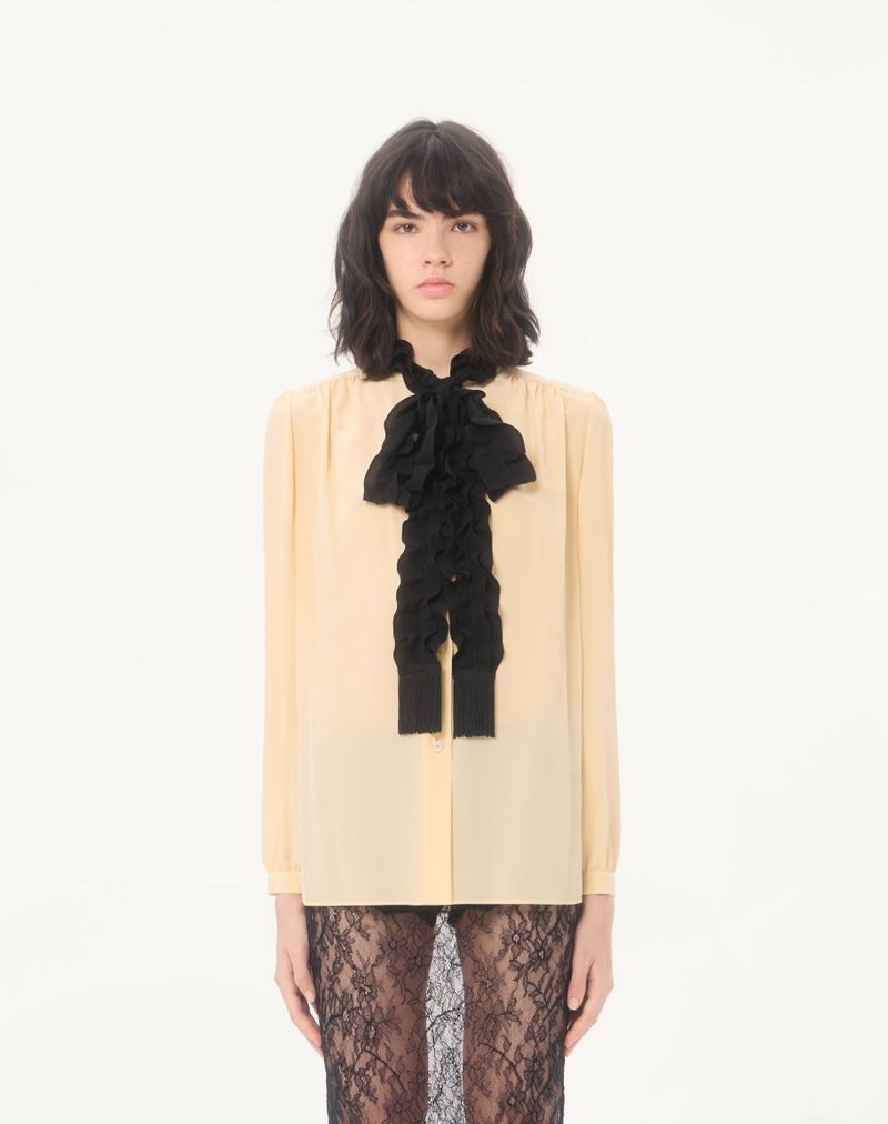 Camisa de crepe de chine
