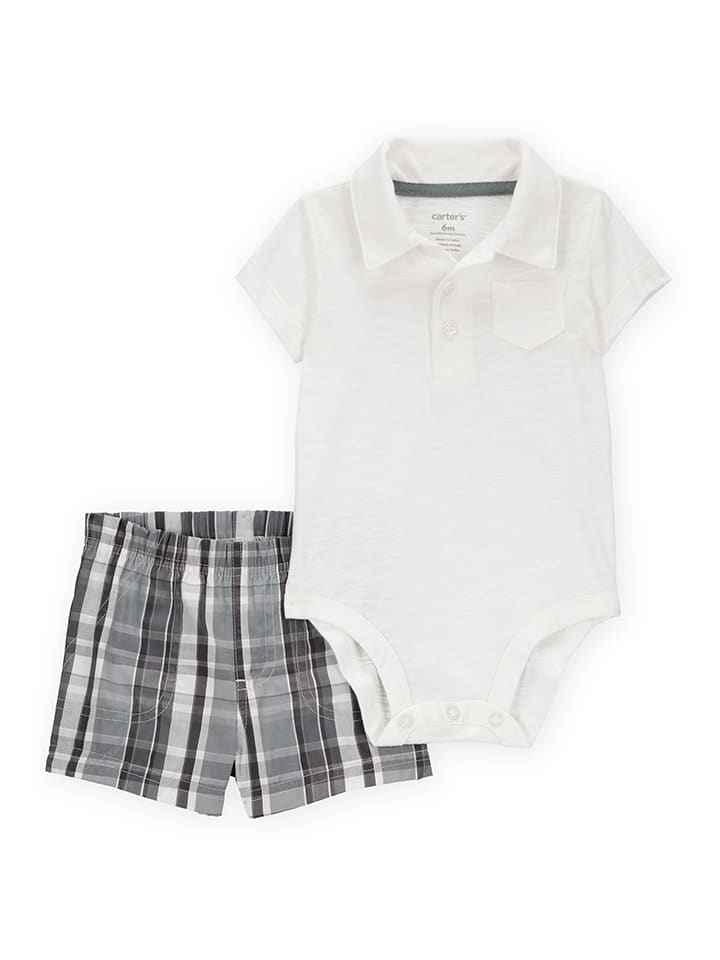 carter's 2tlg. Outfit in Weiß/ Grau günstig kaufen