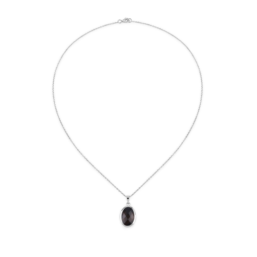 Rafaela Donata Chaîne Argent sterling Quartz fumé en Argent Bijoux