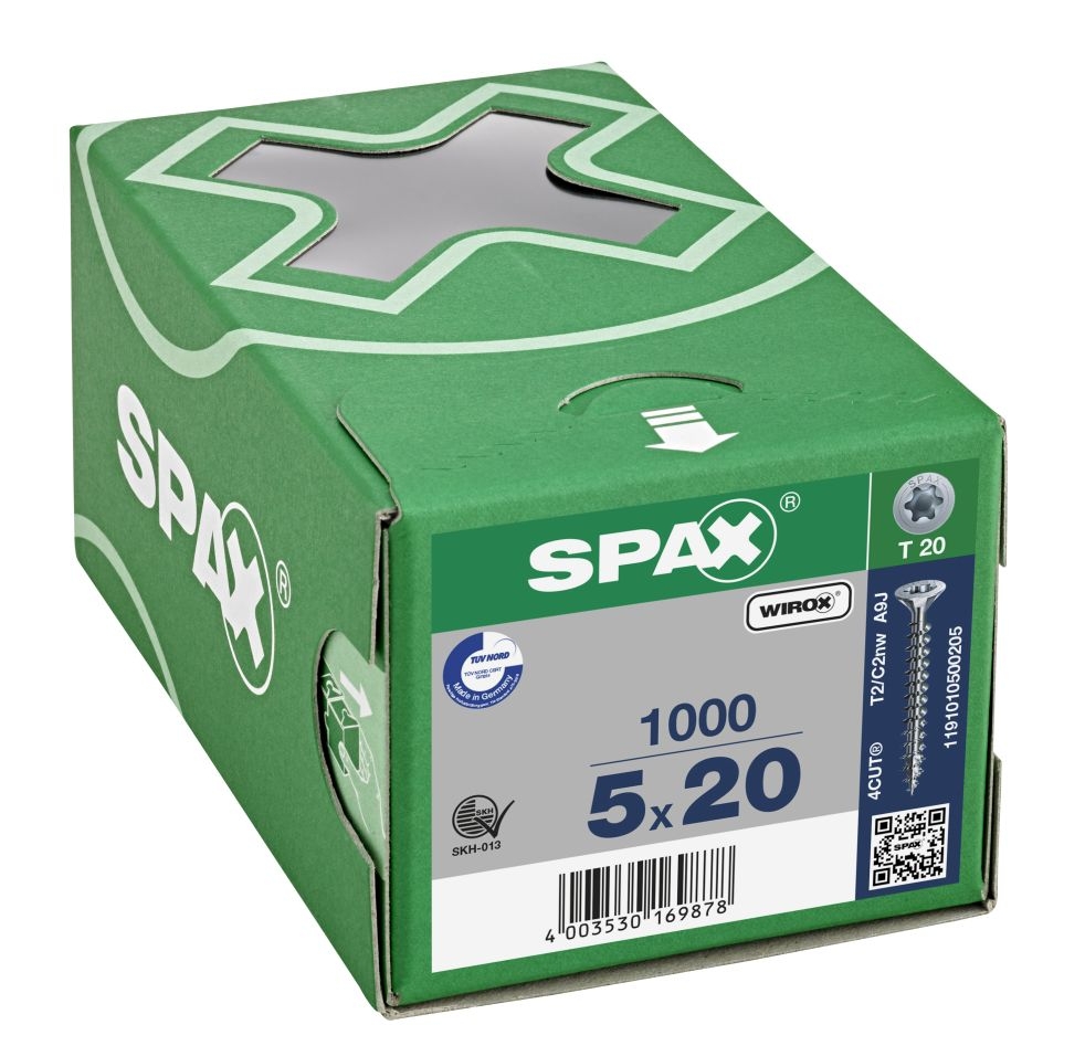 SPAX 1191010500205 Univerzalni vijak 5 x 20 mm, polni navoj, ugreznjena glava, T-STAR plus T20 - 1000 kosov
