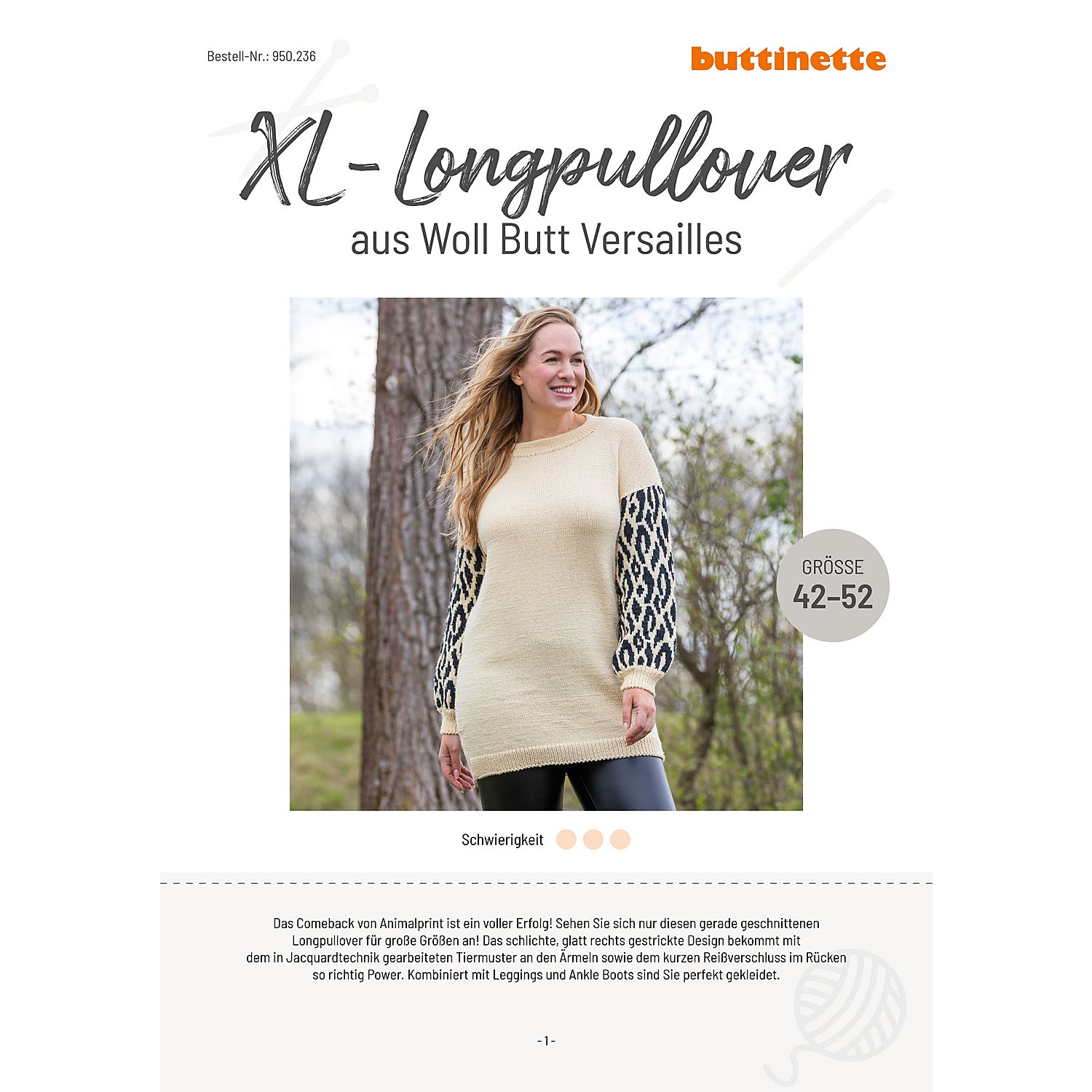 Strickanleitung – XL-Longpullunder aus Woll Butt Versailles