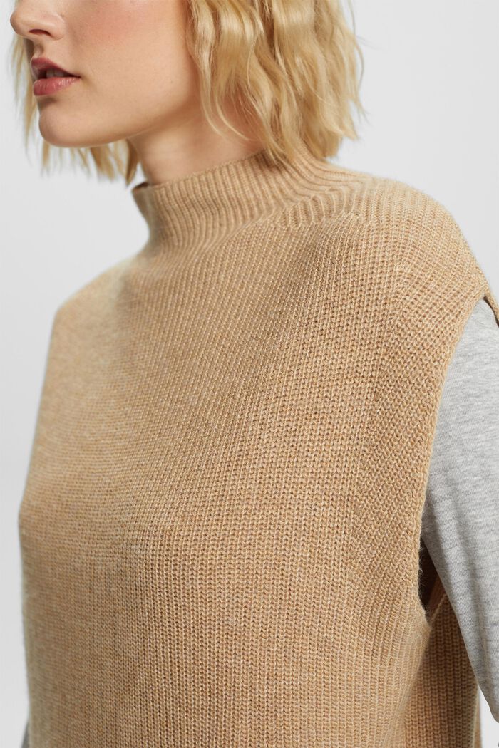 Rippstrickweste aus Wollmix