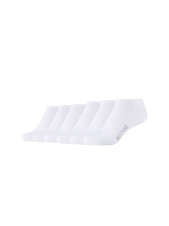Mustang Sneakersocken 6er Pack casual in Weiß günstig kaufen