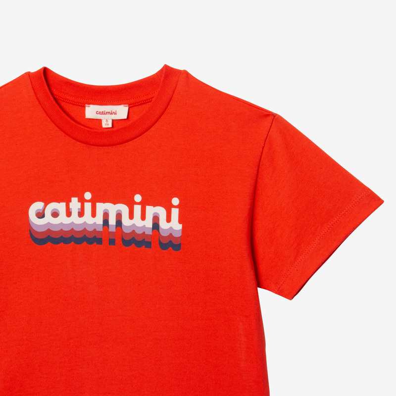 T-shirt enfant message rouge en coton recyclé mixte Catimini