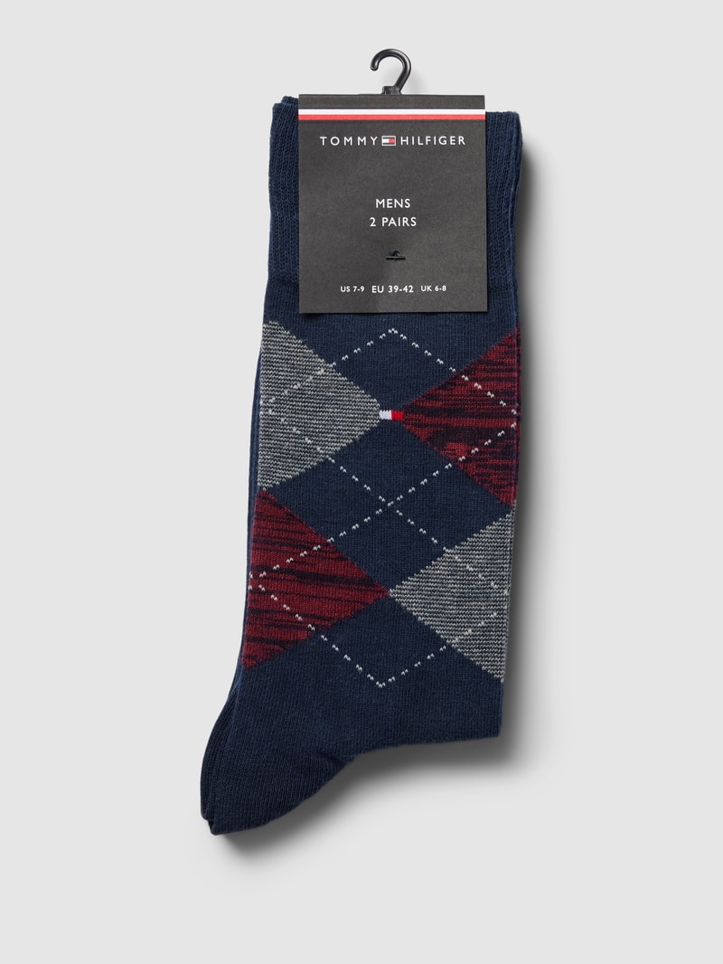 Socken mit Label-Stitching im 2er-Pack in bordeaux rot