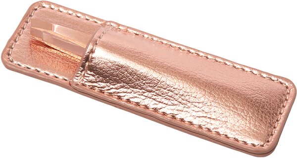 Tweezerman Mini Slant Tweezer & Case - Schräge Mini Pinzette mit Etui, Rose Gold Pinzette
