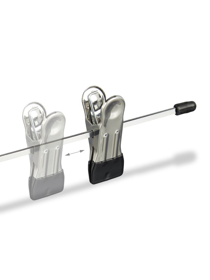 relaxdays 10er Hosenbügel Set in Silber/Schwarz günstig kaufen onesize