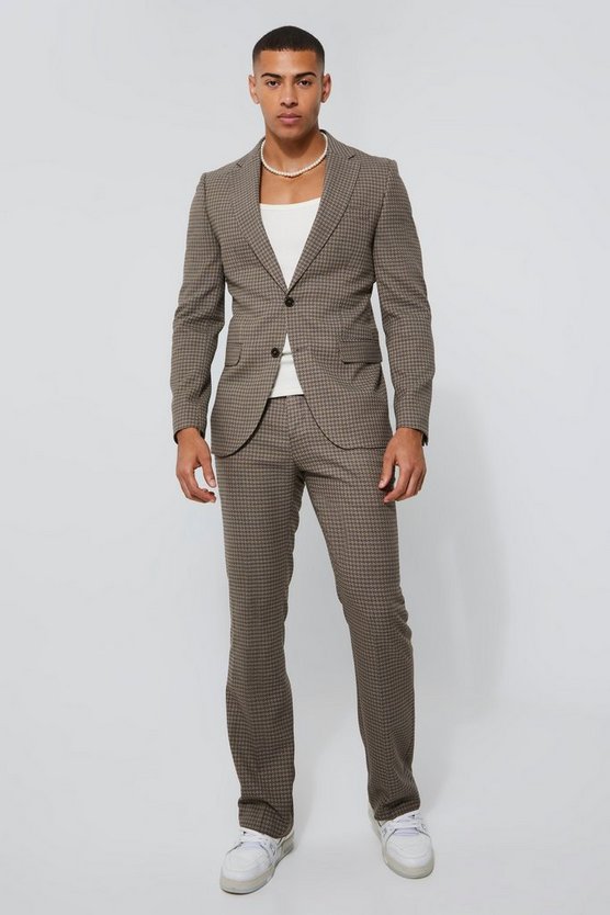Toosii Skinny Single Breasted Dogstooth Suit Jacket