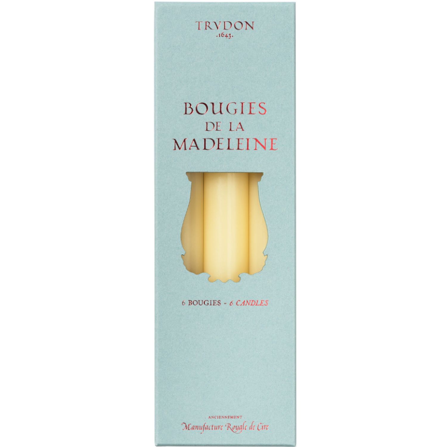 Trudon Bougies de la Madeleine Chandelles Ivoire x6