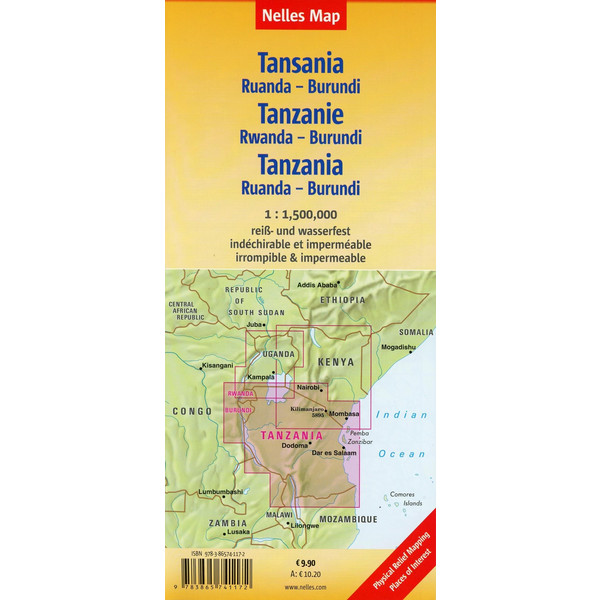 Nelles Map Tanzania - Rwanda - Burundi 1:1 500 000 - Straßenkarte