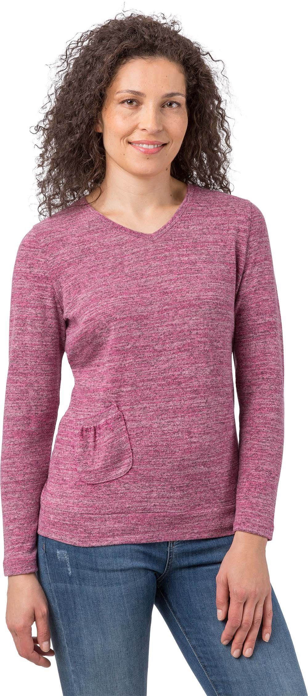 Estefania for woman V-Ausschnitt-Pullover 186-7635 Soft Touch mit kleiner Tasche