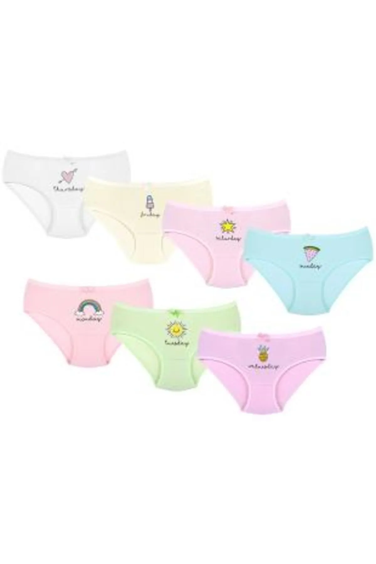 Newlilla  007 Girl Mix Color 7er-Pack bedruckte Höschen V21