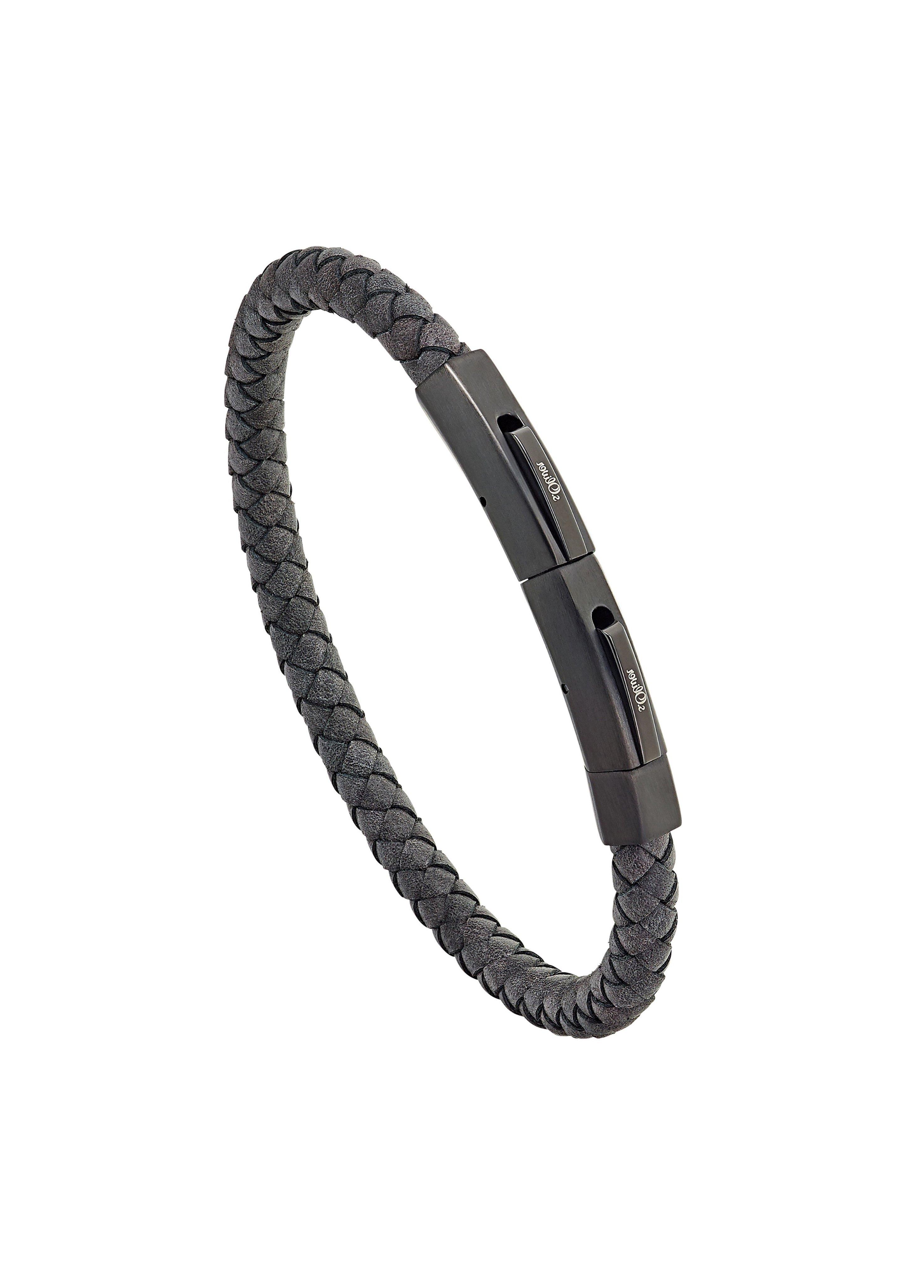 Armband aus Edelstahl und Leder  6005026-99B0