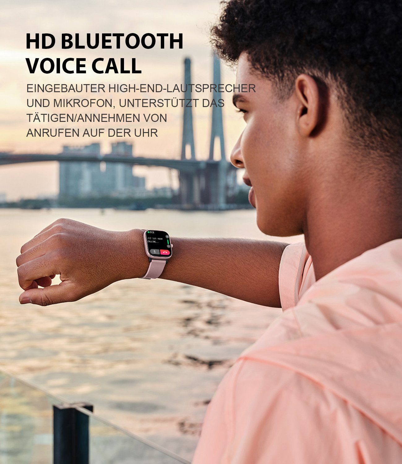ombar Damen Herren Smartwatch,1.7