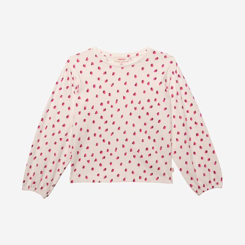 T-shirt fille blanc imprimé bicolore en coton recyclé Catimini