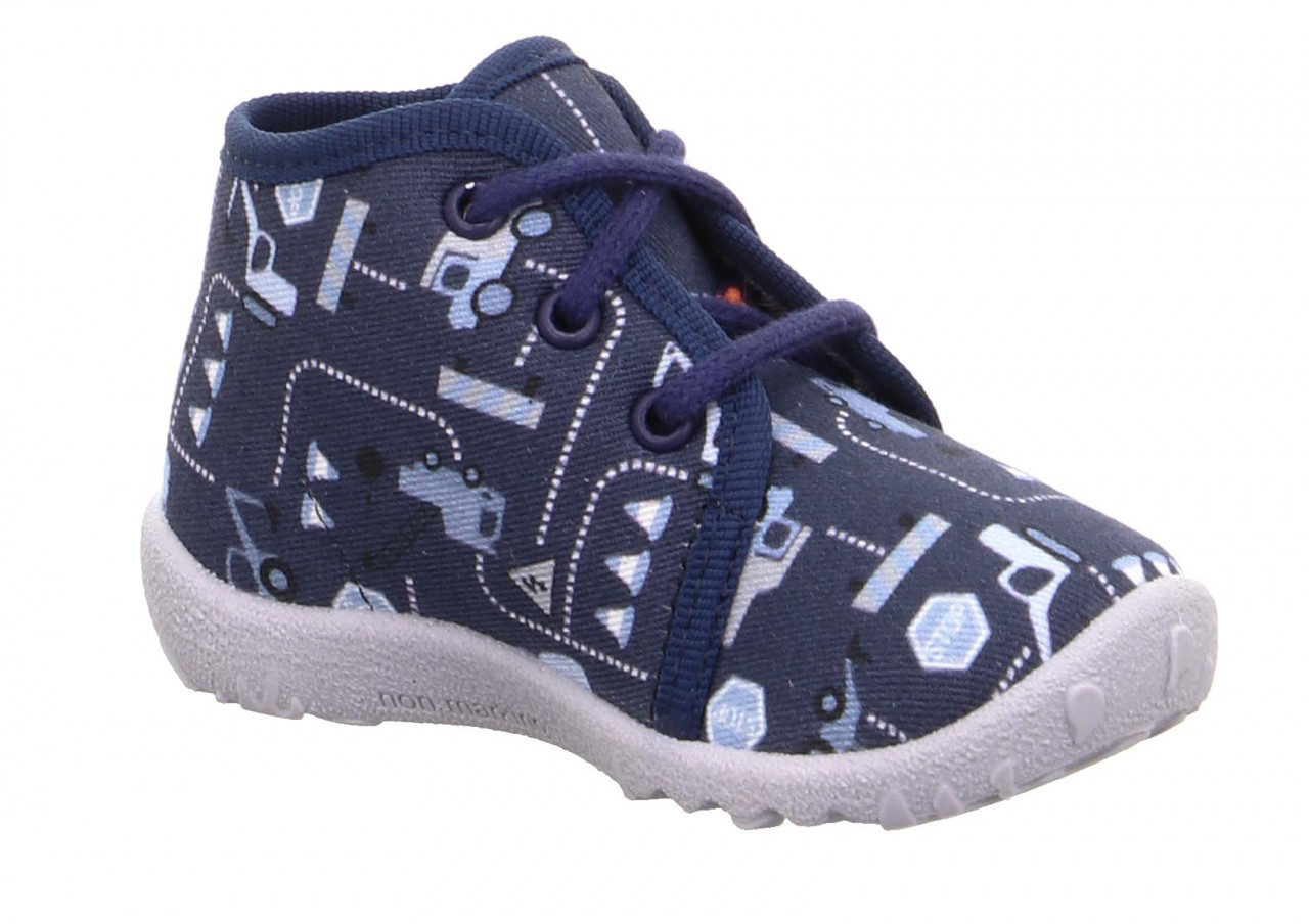 SPOTTY - Blau/WeissHausschuh mit Schnürung
