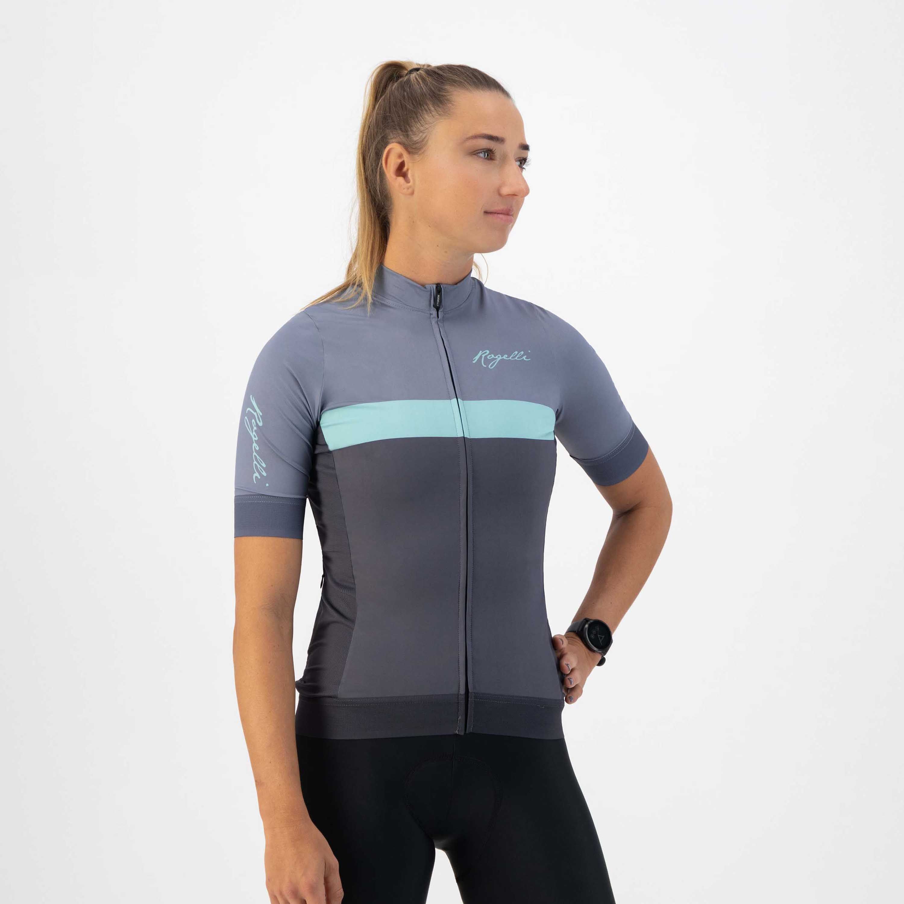 Rogelli Prime Blau/Türkis Damen Radtrikot Kurzarm