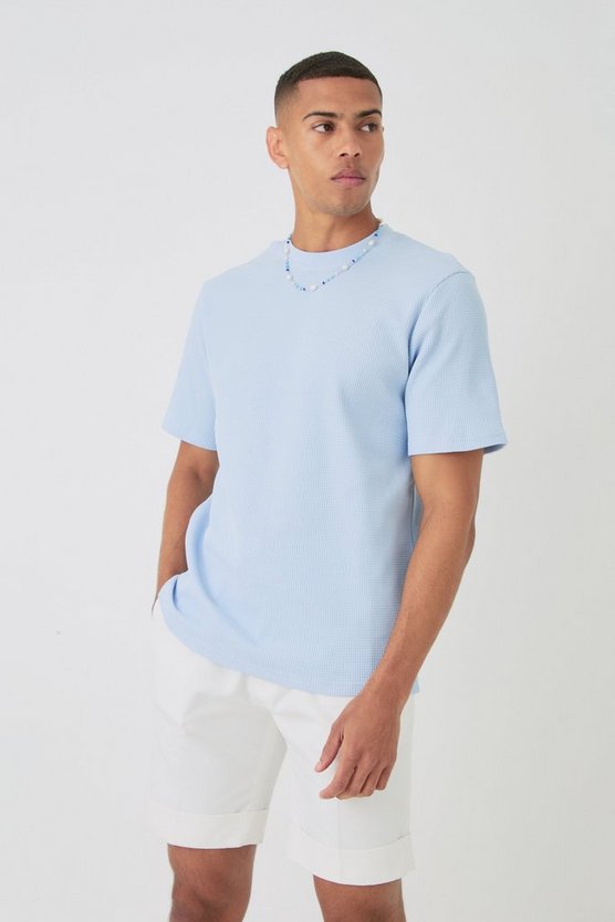 T-Shirt in Waffeloptik