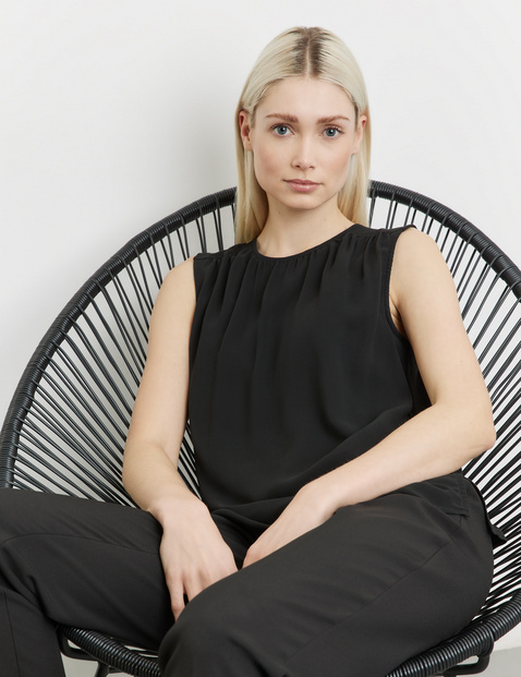 Blusentop mit Chiffon-Layer