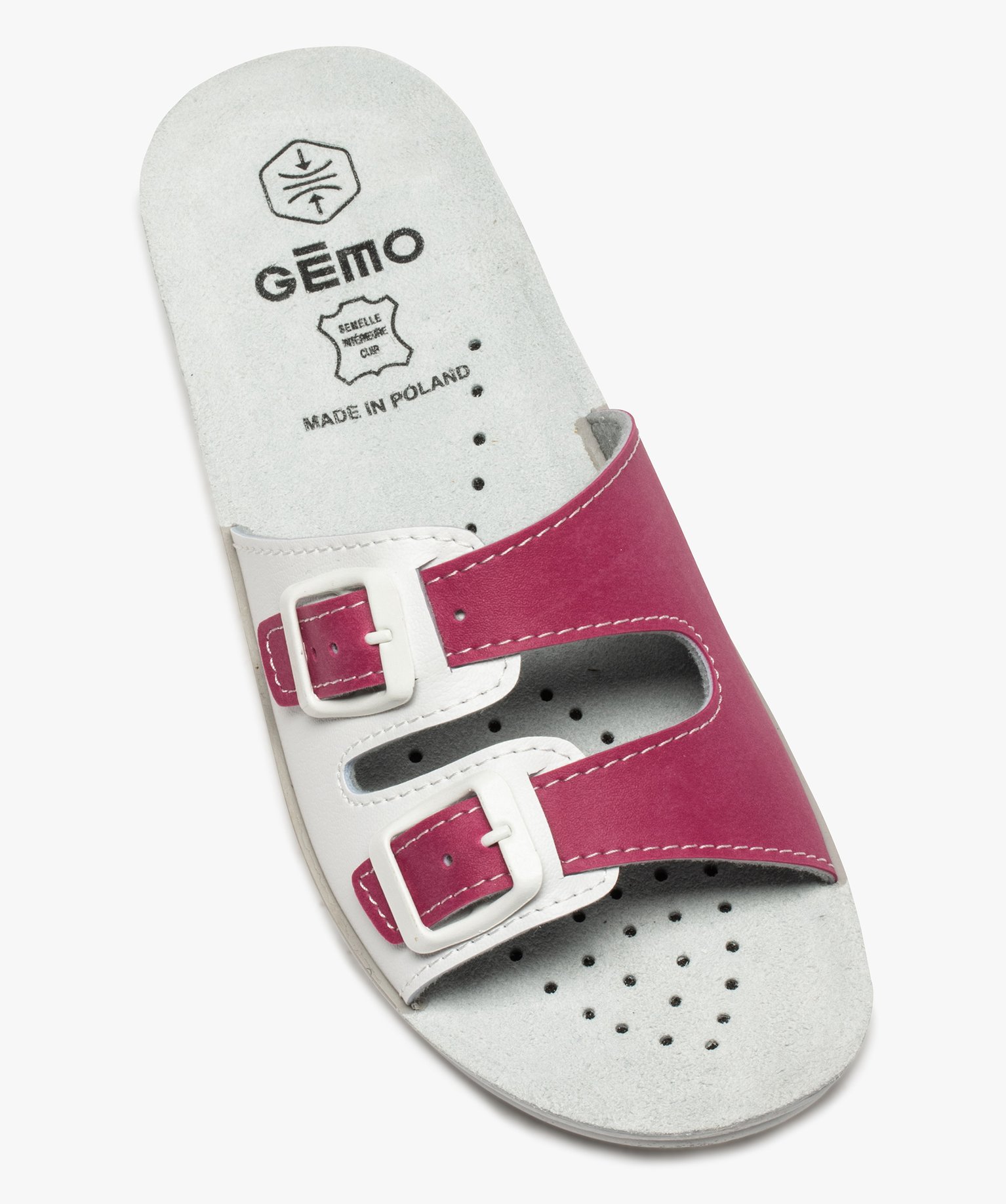 Mules femme confort fermeture double bride à boucle blanc | GEMO