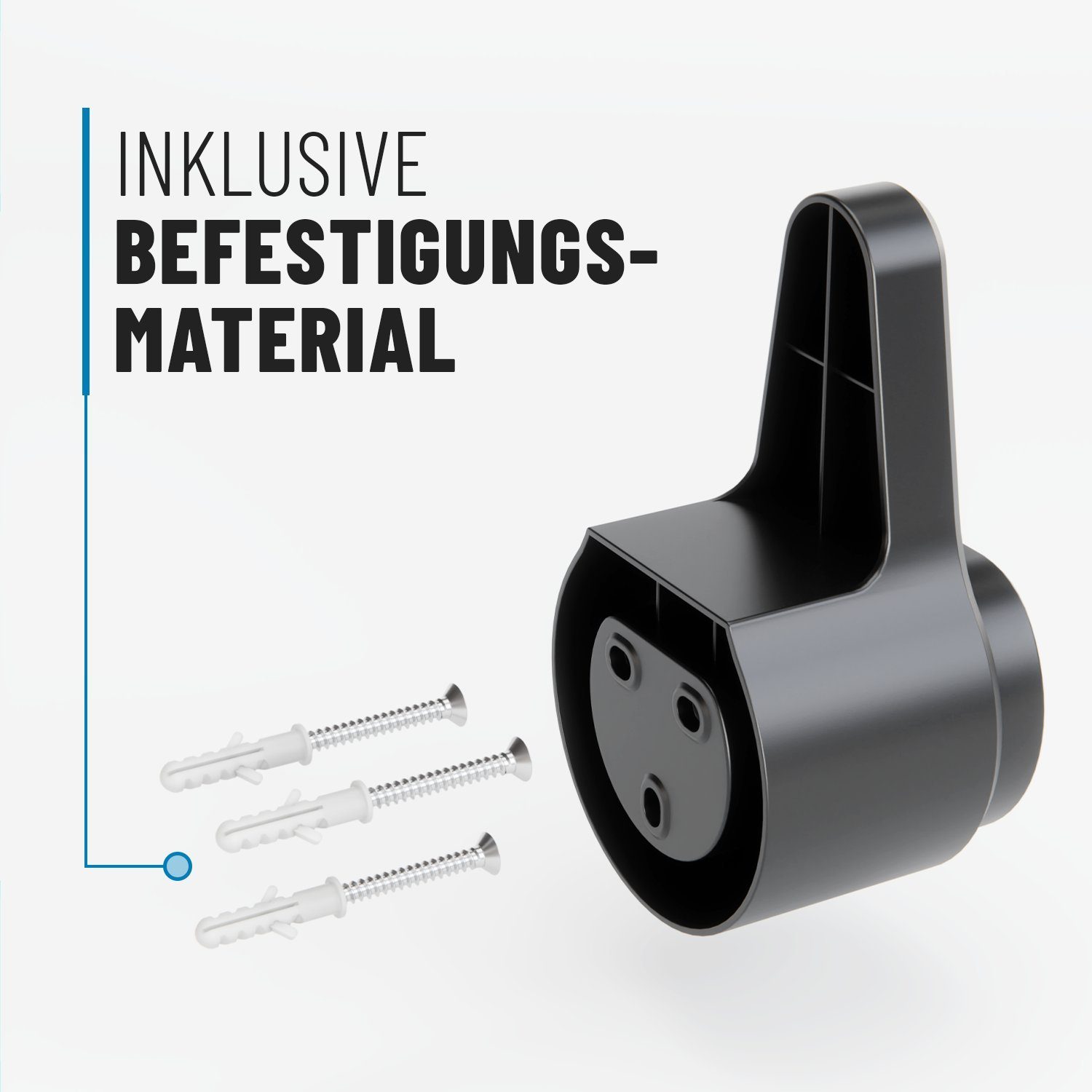 ABSINA Ladekabelhalter & Steckerhalter Typ 2 - Typ 2 Wandhalterung Elektroauto-Ladestation-Halterung