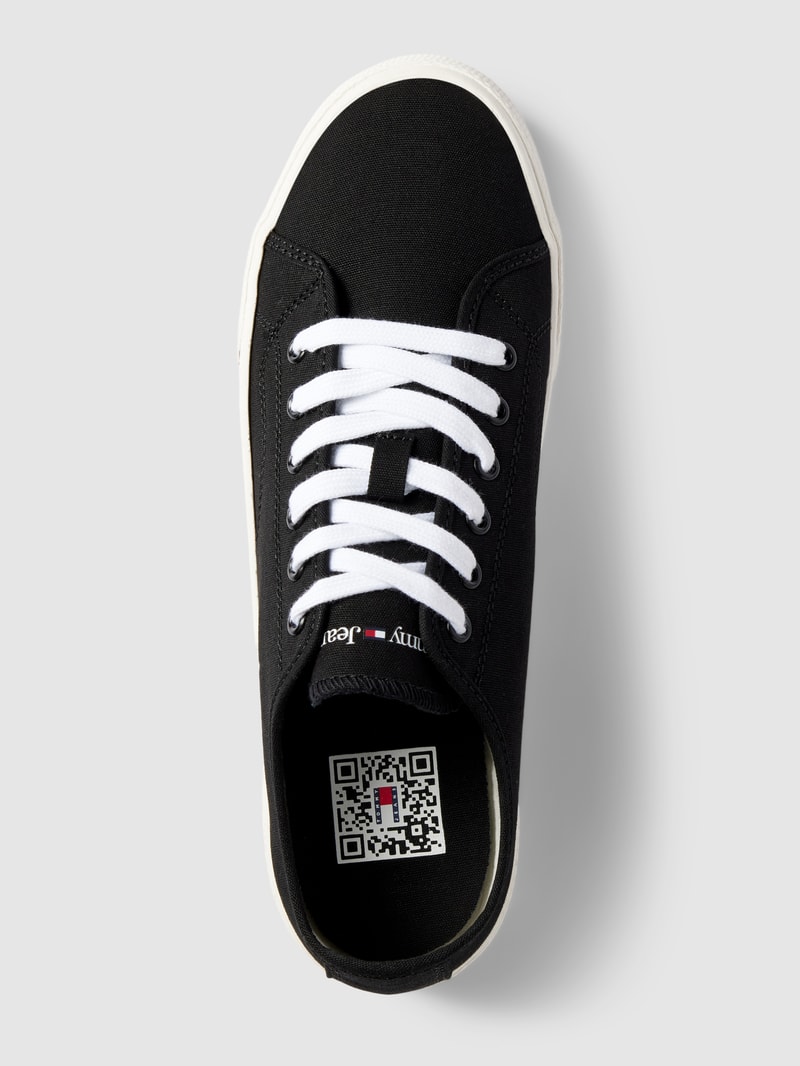Sneaker mit Label-Details Modell 'CANVAS' in schwarz