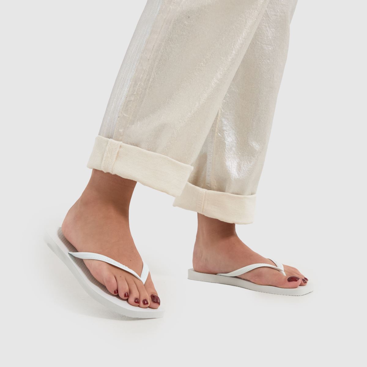 Havaianas – Vita smala fyrkantiga sandaler