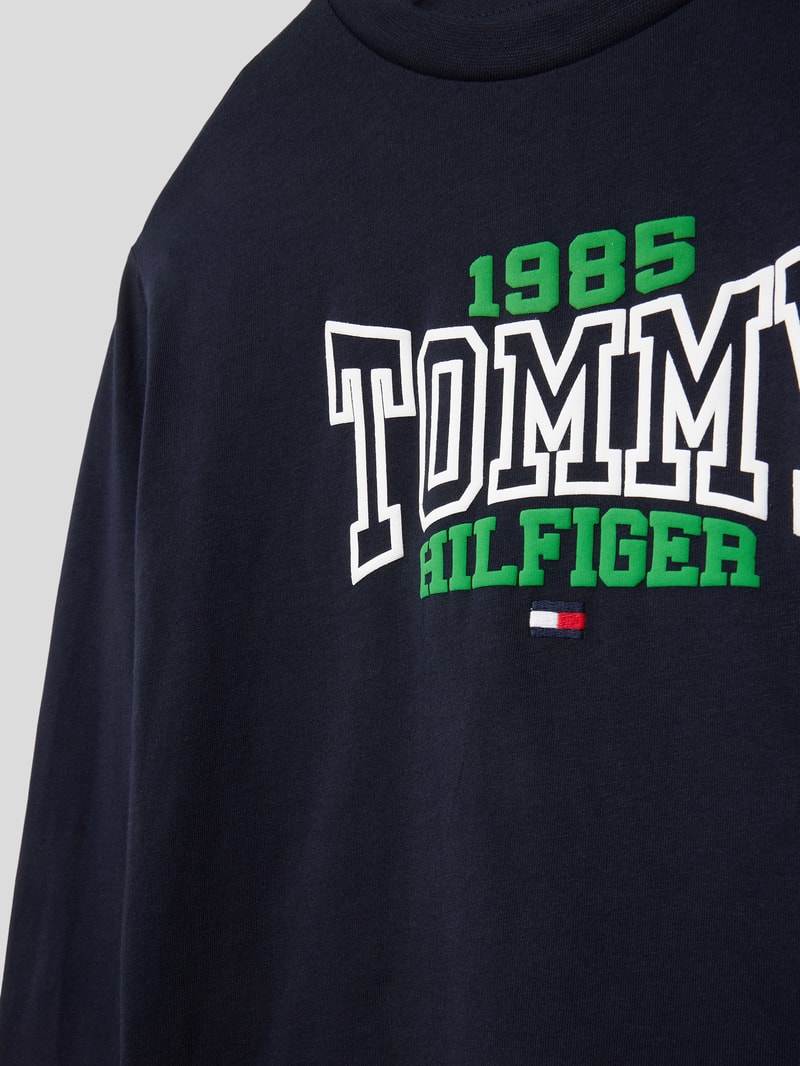 Sweatshirt mit Label-Print Modell 'VARSITY' in marineblau