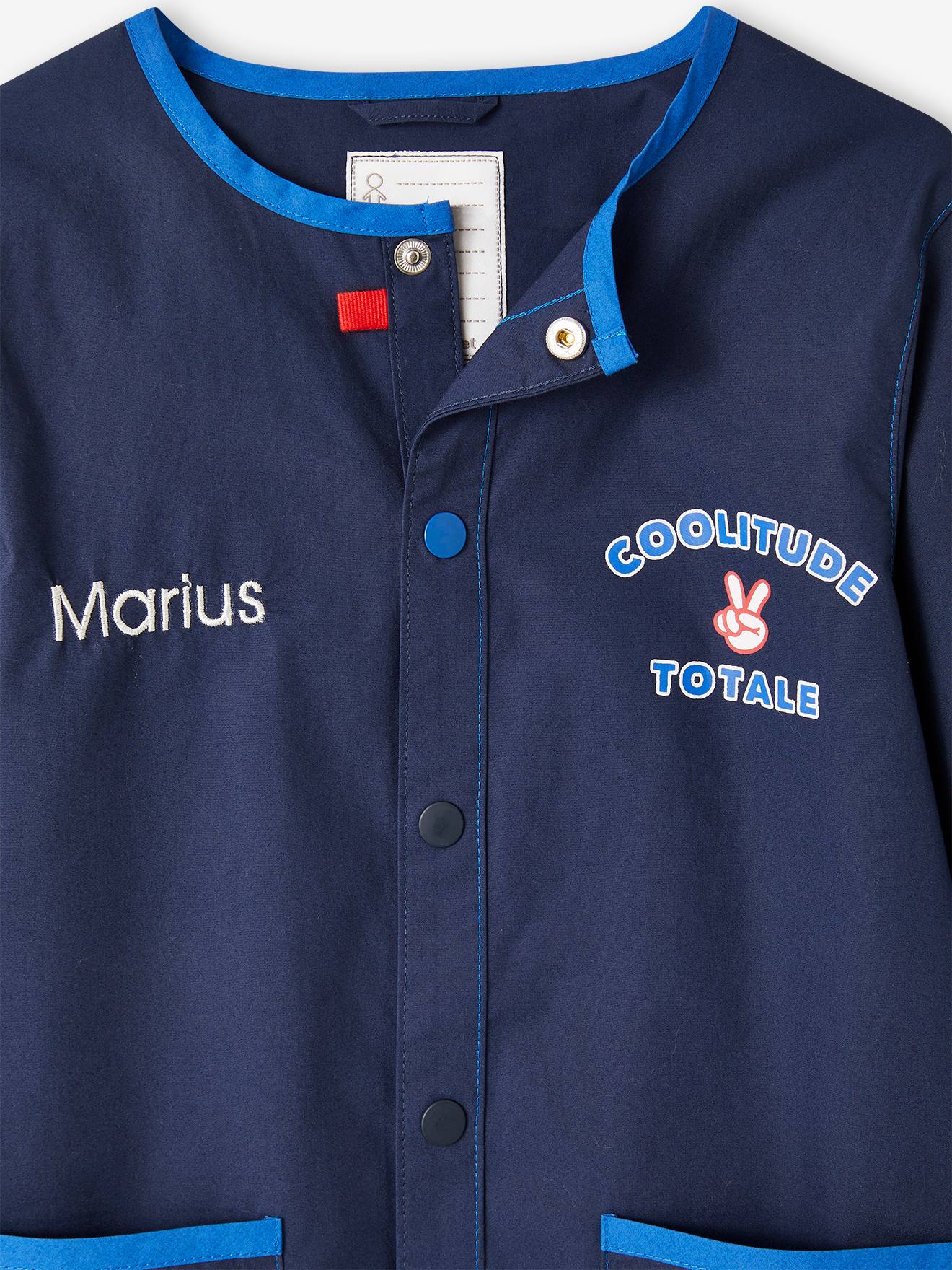 Tablier d'écolier coolitude personnalisable garçon marine