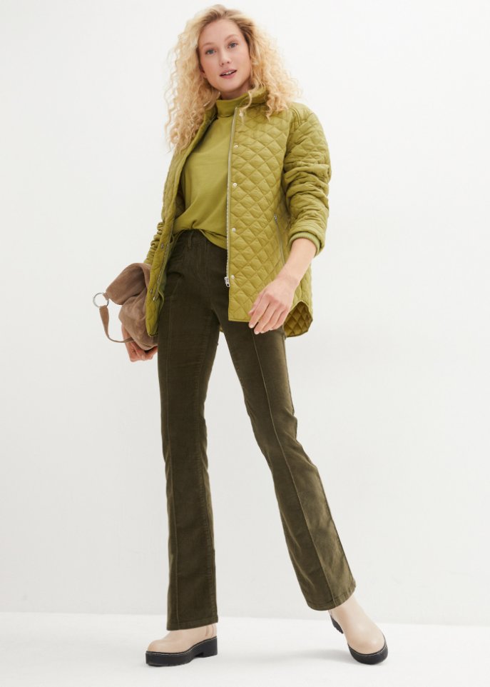 Bootcut-Stretch-Cordhose mit Biesen und Bequembund