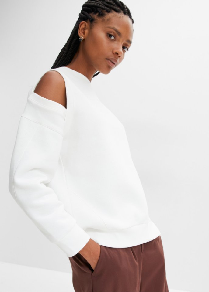 Sweatshirt mit Cut-Out und Wording