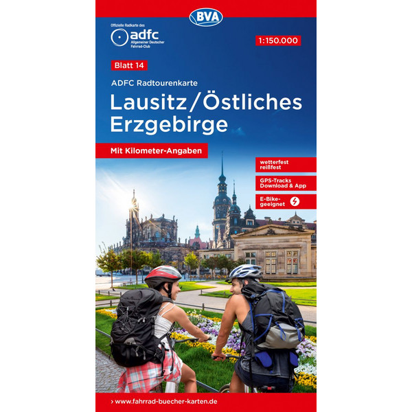ADFC-RADTOURENKARTE 14 LAUSITZ / ÖSTLICHES ERZGEBIRGE - Fahrradkarte