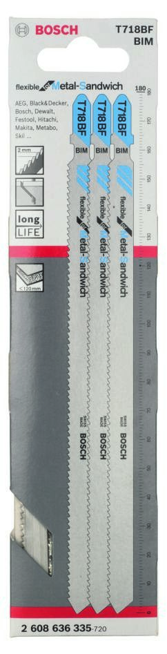 Bosch Blue Accessories 2608636335 T718BF BIM Stiksavklinger T-skaft pr. 3 metal sandwich