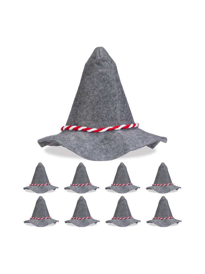 relaxdays 9 x Seppelhut in Grau günstig kaufen onesize