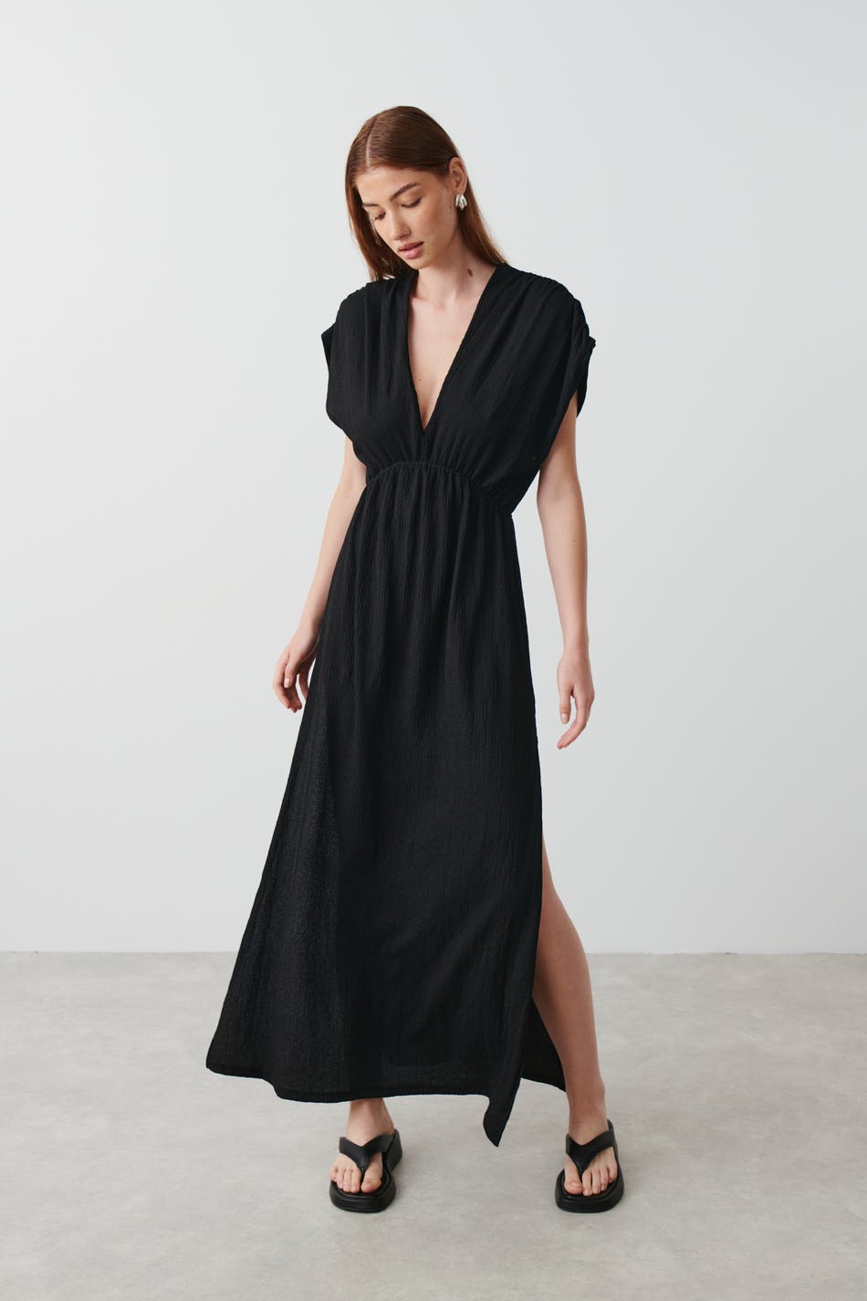 Open back maxi caftan