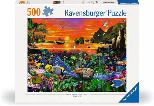 Puzzle 500 Teile - Schildkröte im Riff