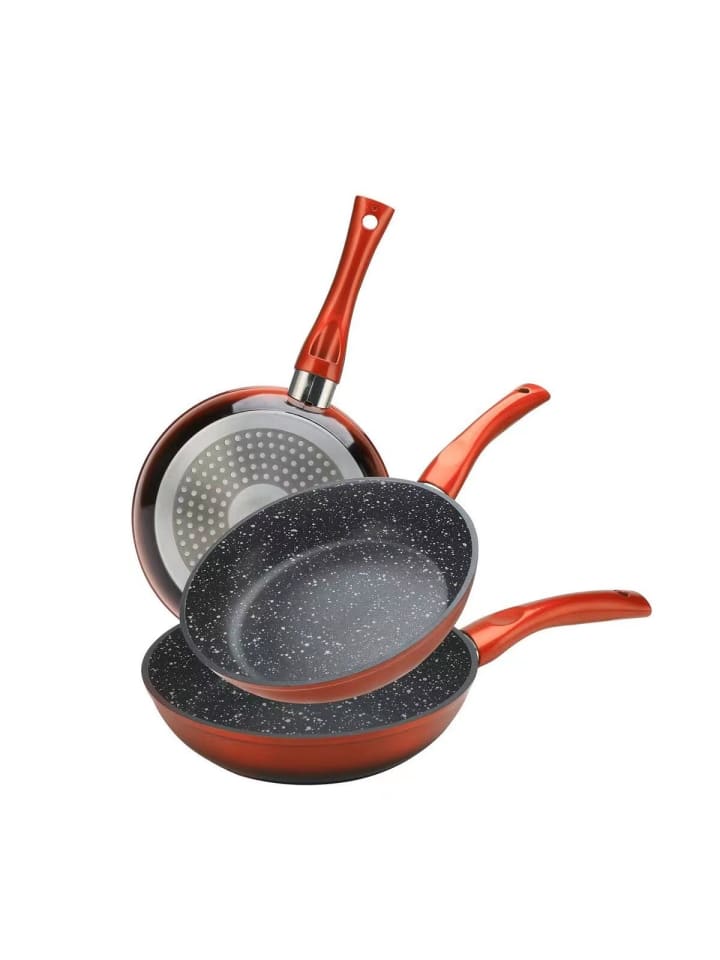 Cheffinger 3tlg Pfannenset Induktion Bratpfanne ø20-24-28cm in Rot günstig kaufen onesize