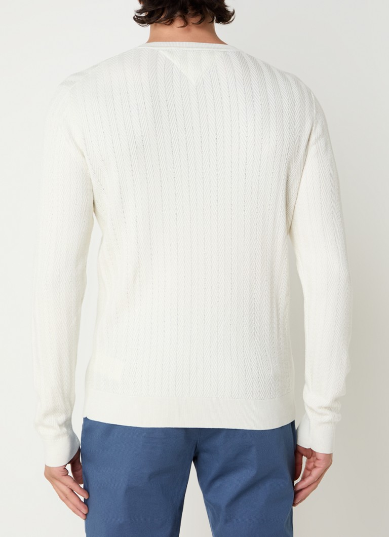Pulover Tommy Hilfiger texturat tricotat fin