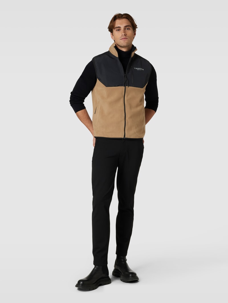 Weste in Two-Tone-Machart in beige