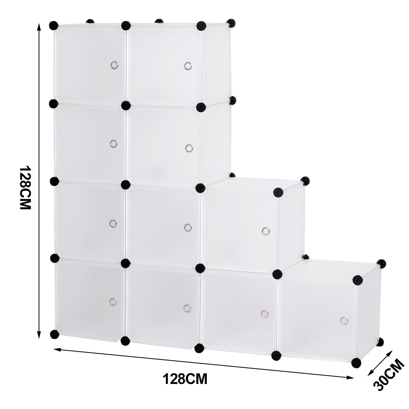 Woltu Steckregal, Set 11-tlg., Garderobenschrank DIY 11 Fächer, Kunststoff
