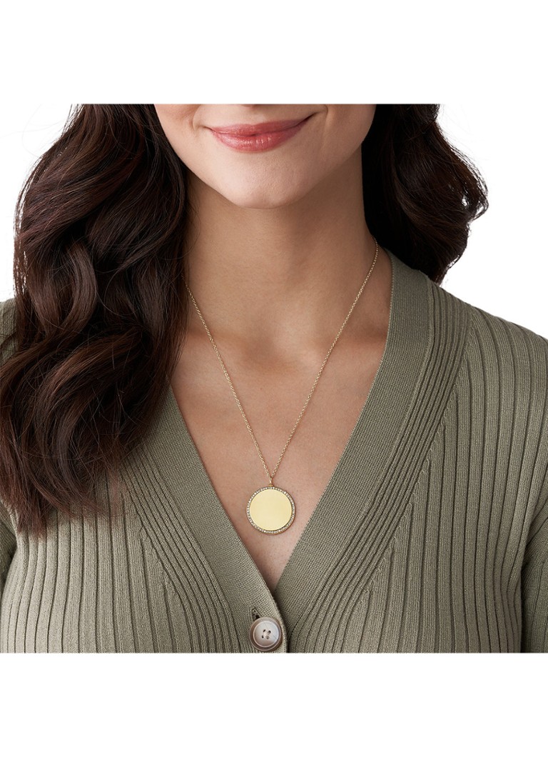 Collana iconica vintage Fossil con pietra di vetro JF03888710