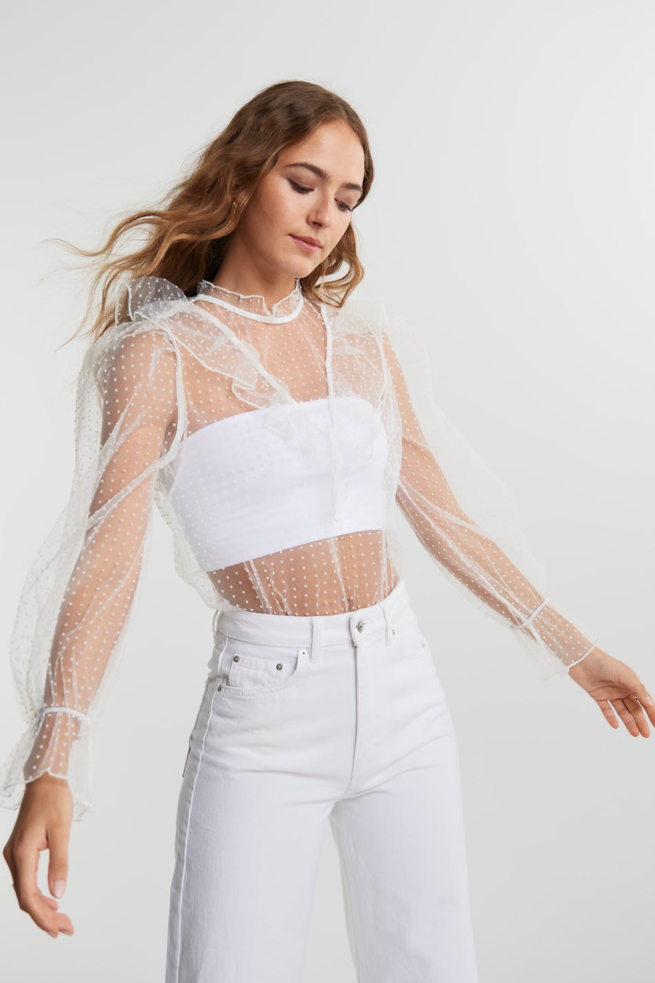 Fiona dot mesh top