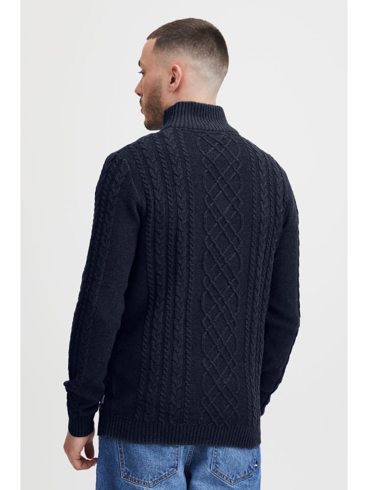 11 Project Troyer PRJamelien 21301059-ME  Zopfstrick Pullover mit Troyer in Blau günstig kaufen