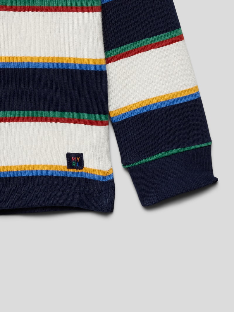 Poloshirt mit Streifenmuster in ecru