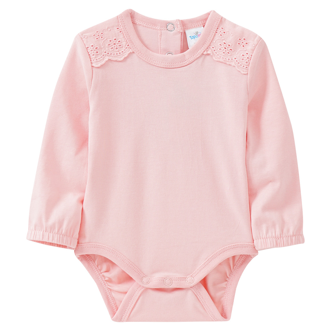 Baby Langarmbody mit Spitzenbesatz