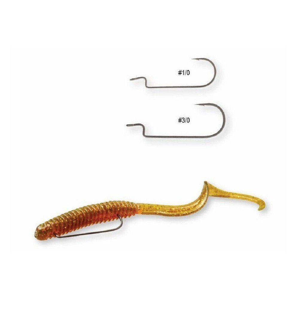 Savage Gear Offset-Haken Worm Offset Super Slide Hook Offsethaken Raubfischhaken Angelhaken, (Spar-Set, 10-St), Aus geschmiedetem Carbonstahl, mit Nanospitzen und Mikro-Widerhaken.