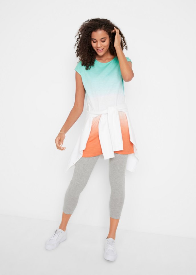 Boxy-Longshirt mit seitlichem Schlitz