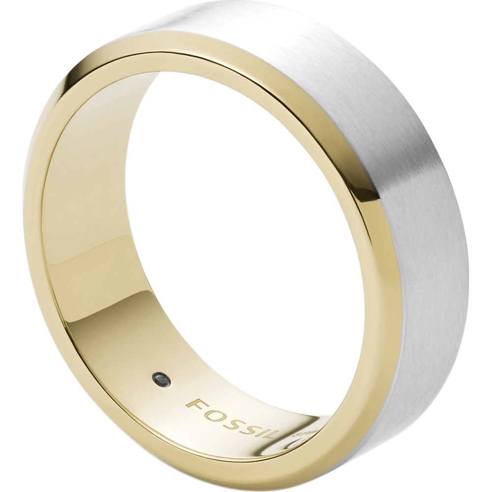 Fossil Bague pour hommes Acier inoxydable bicolore Bague